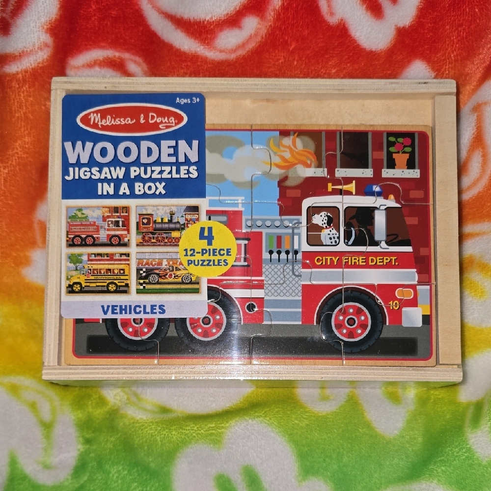 Melissa & Doug Wooden Jigsaw Puzzles - Fire Truck